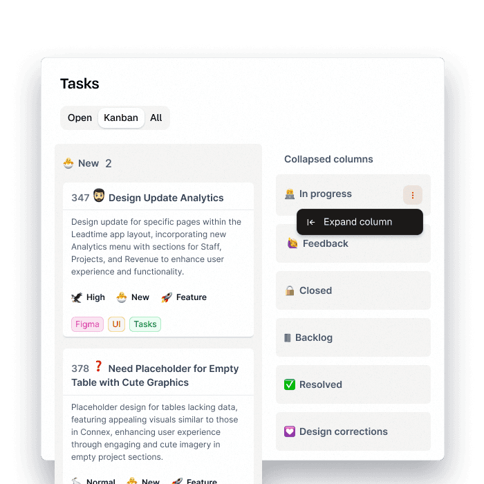 Leadtime Kanban board for agency task planning