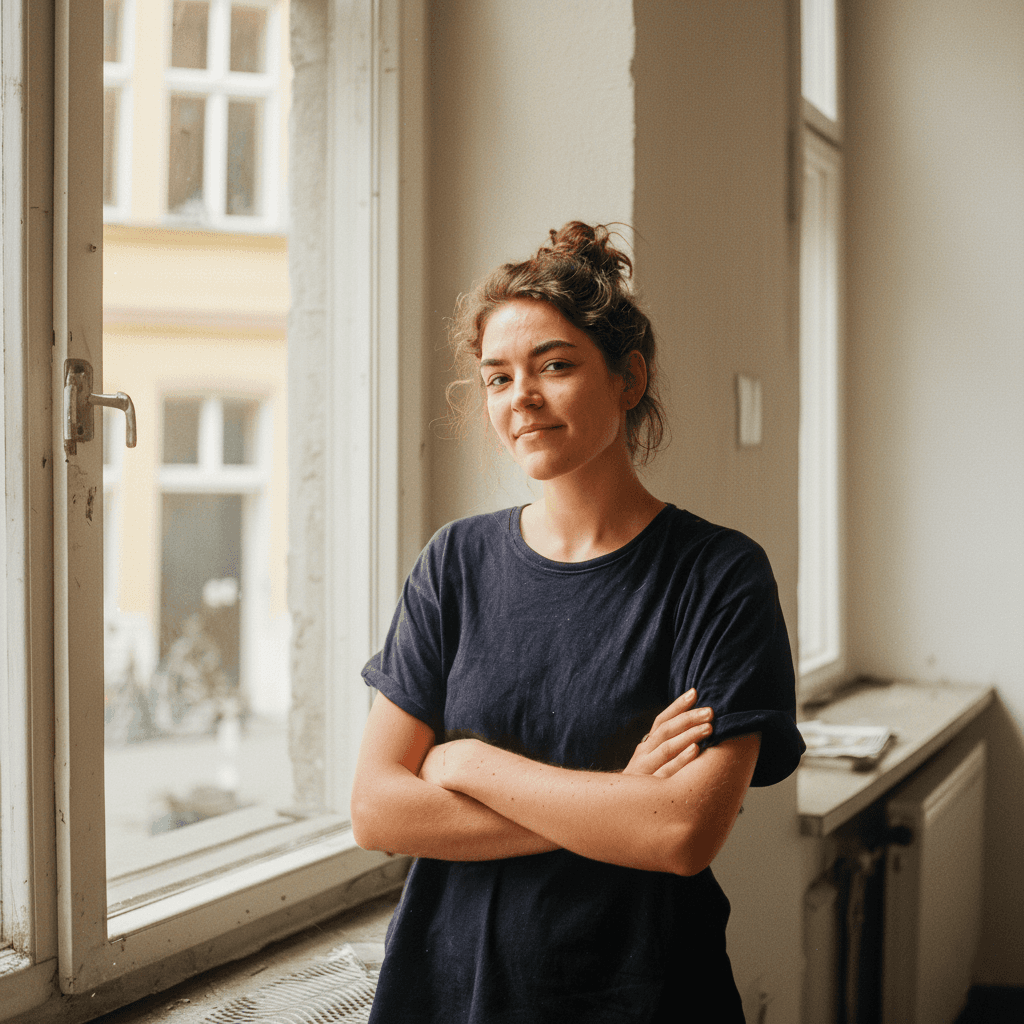 professional female near a window