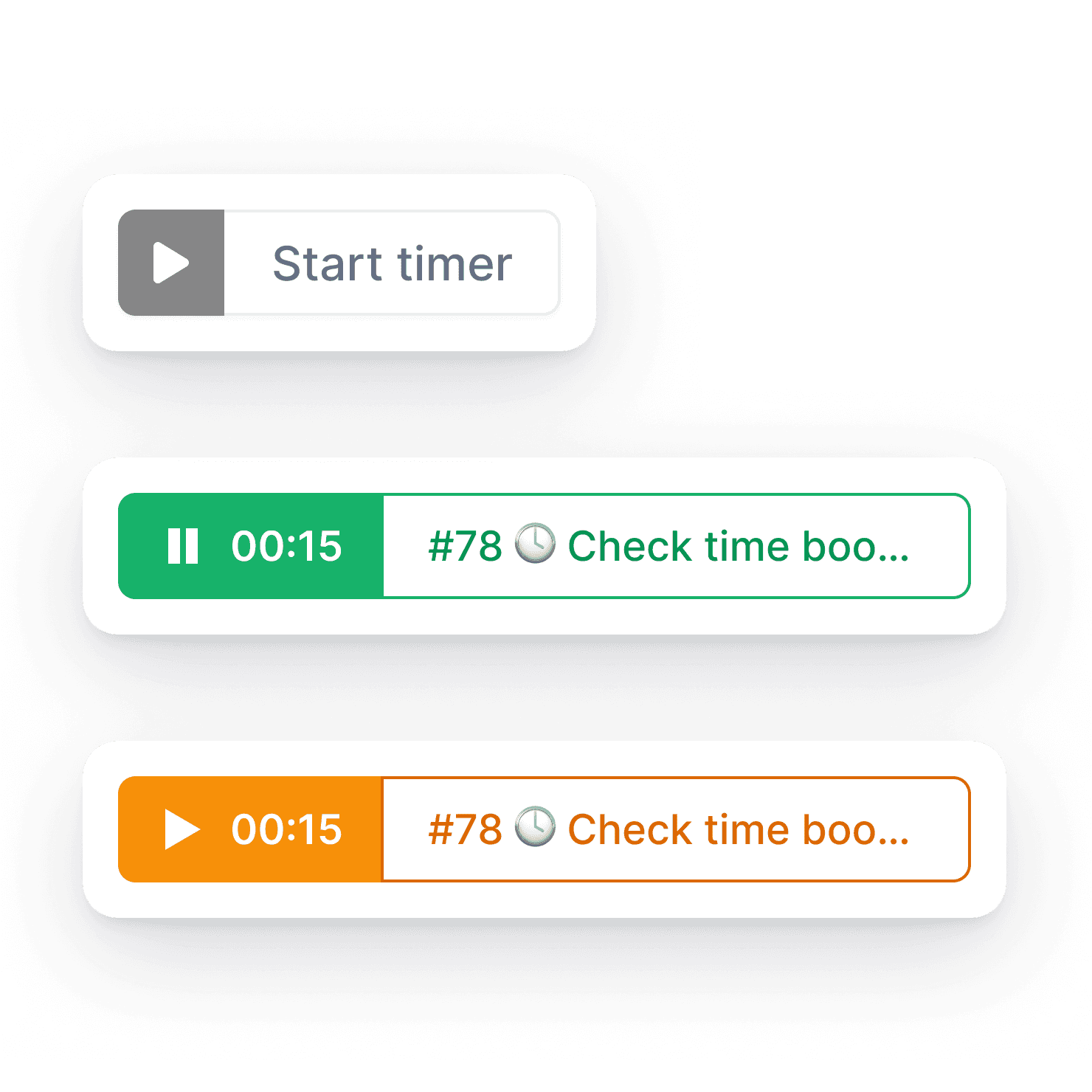 Play/stop time tracking built into every ticket